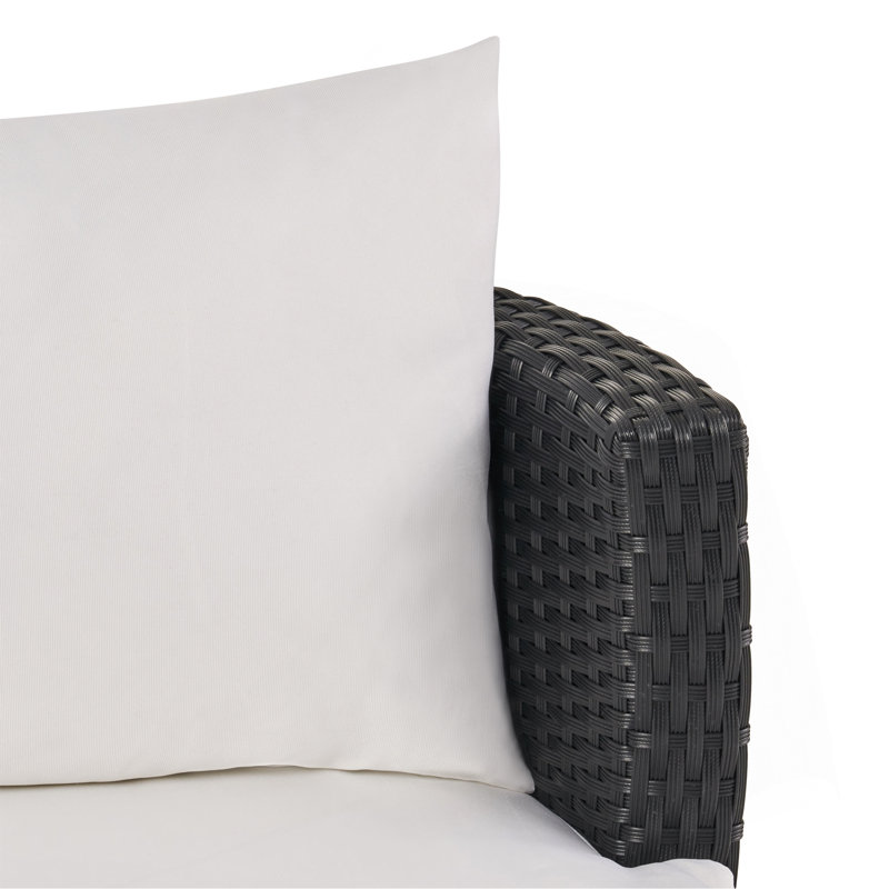 Comfortable 3-Piece Outdoor Chat Set For Relaxing And Socializing, White/Black
