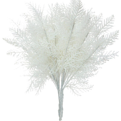 20 pièces de branches de paillettes de Noël artificielles, rameaux de brindilles florales pour ornements d'arbre de Noël, guirlande de Noël bricolage