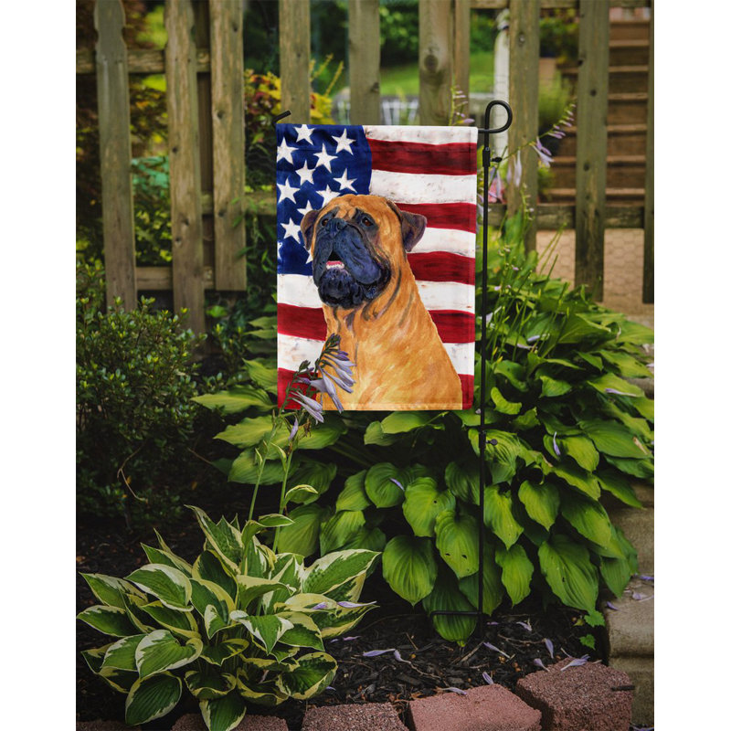 2 côtés en polyester de 2 côtés american drapeau de jardin, Bull-mastiff 2
