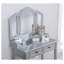 Ensemble de meuble-lavabo en bois massif 31,5 "avec miroir à 3 panneaux et tabouret, argent
