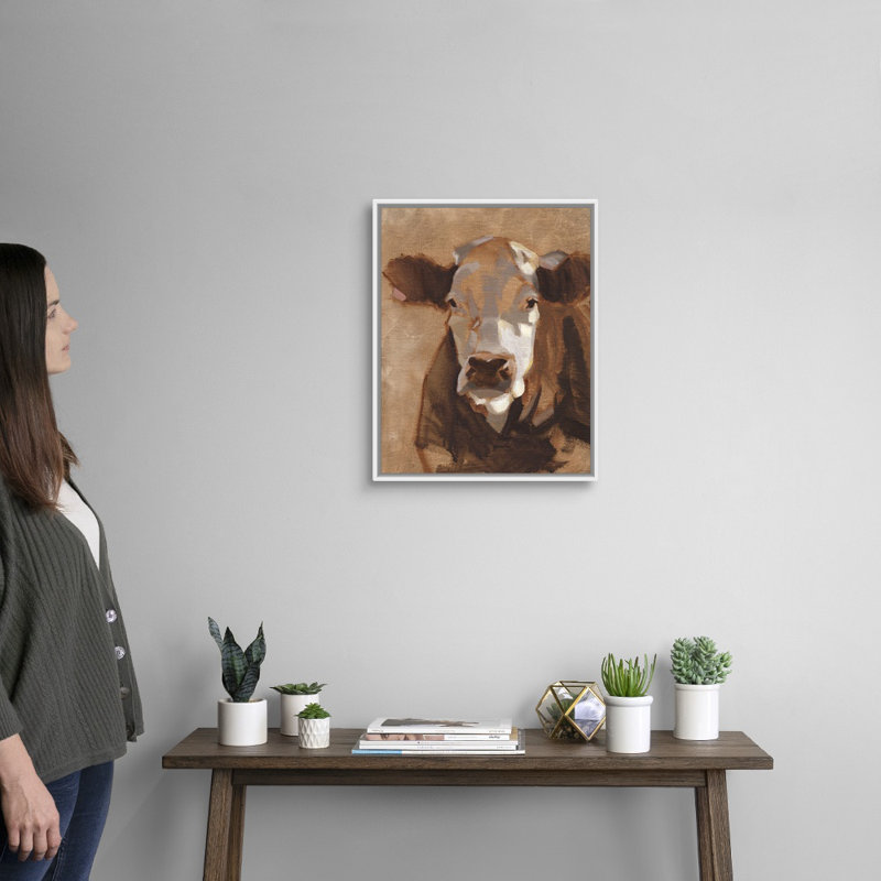 East End Bétail I - reproduction d'art sur toile, Cadre flottant blanc, H 21,7 po x l 17,7 po x P 1,75 po