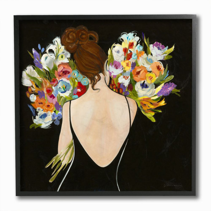 Fleurs pastel éclatantes pour femmes avec bouquets de fleurs-impression d’art graphique, H 12 po x l 12 po x P 1,5 po