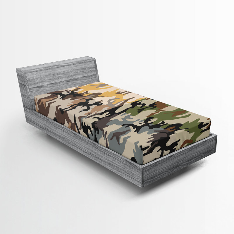 Multicolore drap-housse Ambesonne, Ensemble literie pour lit simple