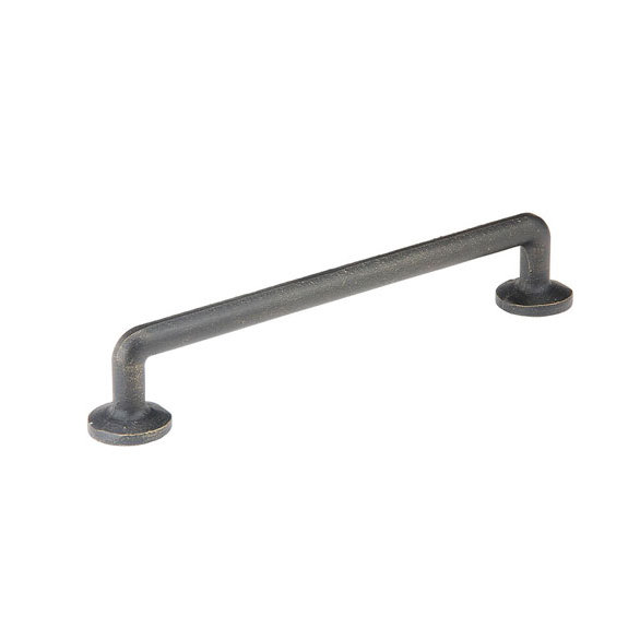 6" Center to Center Bar Pull, 4", Flat Black Bronze Patina