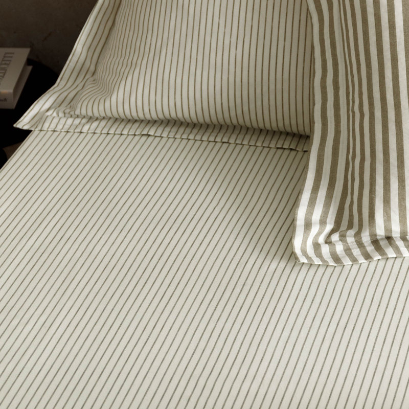 Sigita 100% Cotton Standard Fitted Sheet, Brown, Double (4'6)