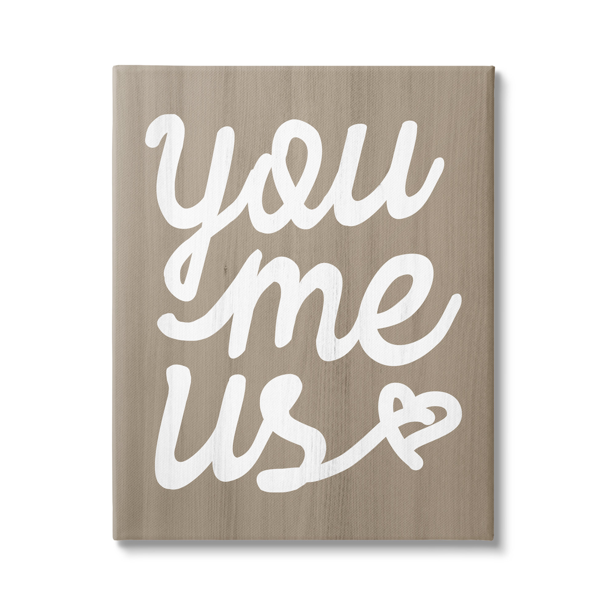 Stupell Industries You Me Us Romantic Love Grain Pattern Cursive by ...