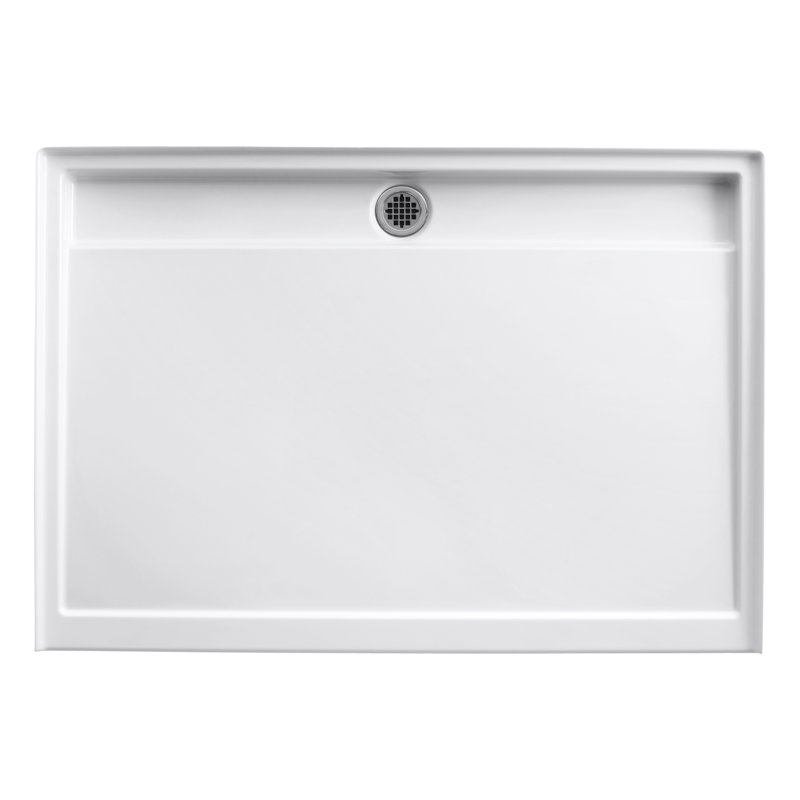 Groove 60" W x 42" D Single Threshold Shower Base, White