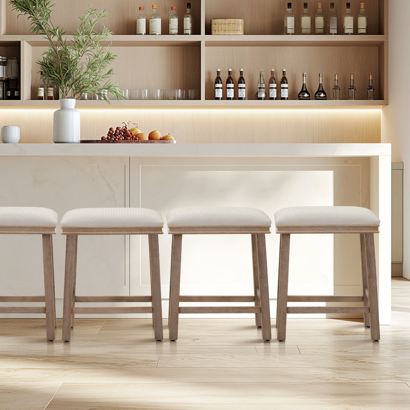 Tabouret de comptoir 24 po Jelissa, Brun, Blanc