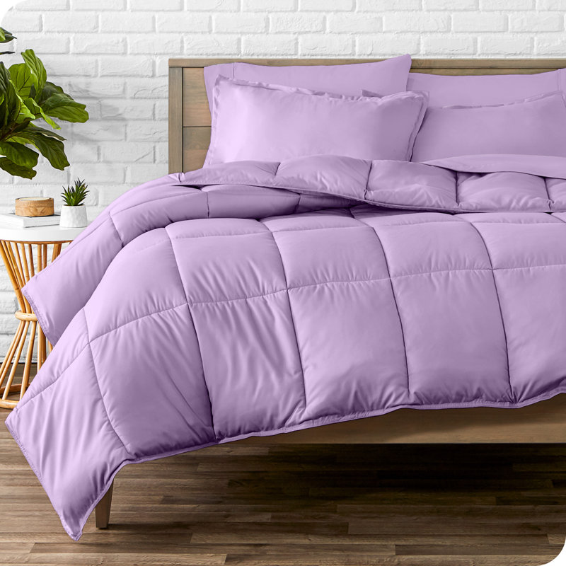 Modern & Contemporary Comforter, Lavender/Lavender, Twin Comforter + Pillowcases