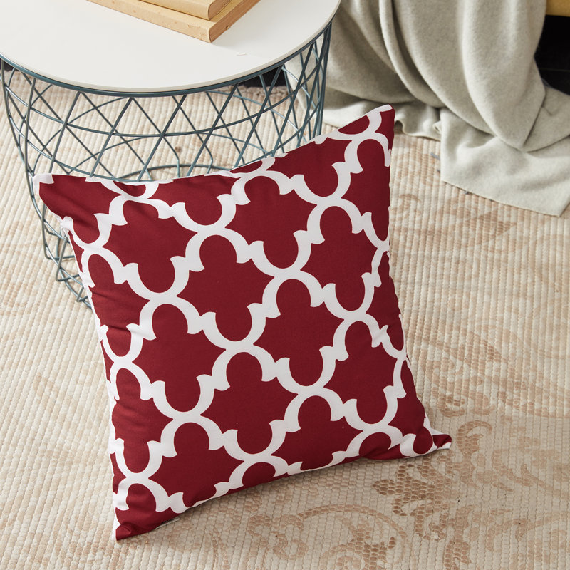 Printing Outdoor Square Pillow Cover, 20"L x 20"W, Wine