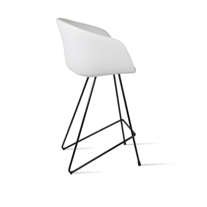 Tabouret de bar et de comptoir Tribeca, Tabouret de bar (siège d'une hauteur de 29 po), Noir, Similicuir noir