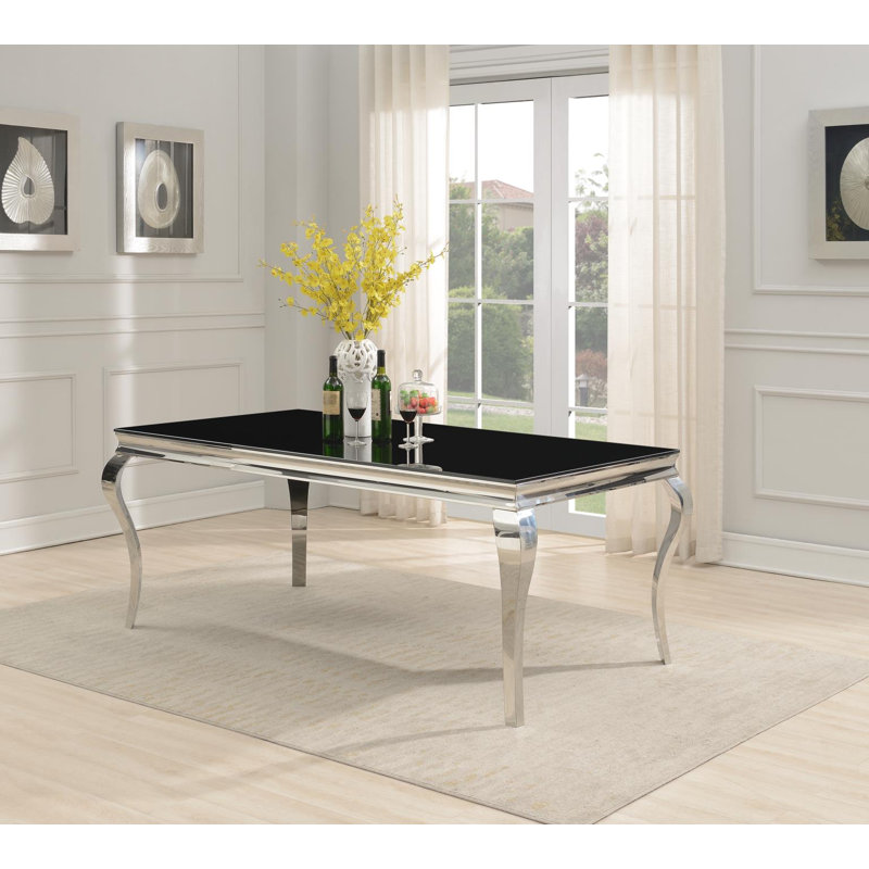 Table de salle à manger rectangulaire noire
