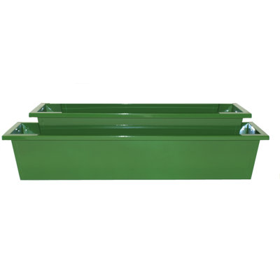 Enameled Galvanized Steel Indoor/Outdoor Rectangle Window Box Planter,  Set Of Two.