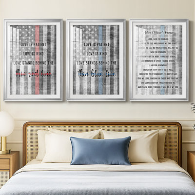 Thin Red Line  -Custom Framed  Premium Print W Matt - 3 Pieces