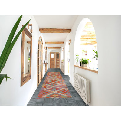 Tapis oriental coloré Kilim 3 x 17