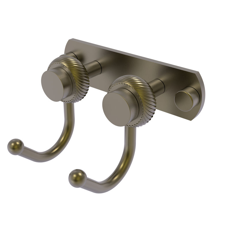 Mercury 2 Position Wall Mounted Robe Hook, Antique Brass