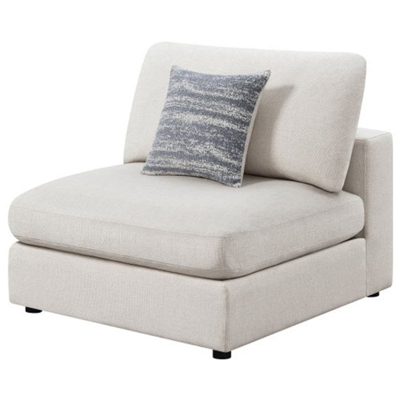 Chaise rembourrée sans accoudoirs avec coussins Duncan, Beige