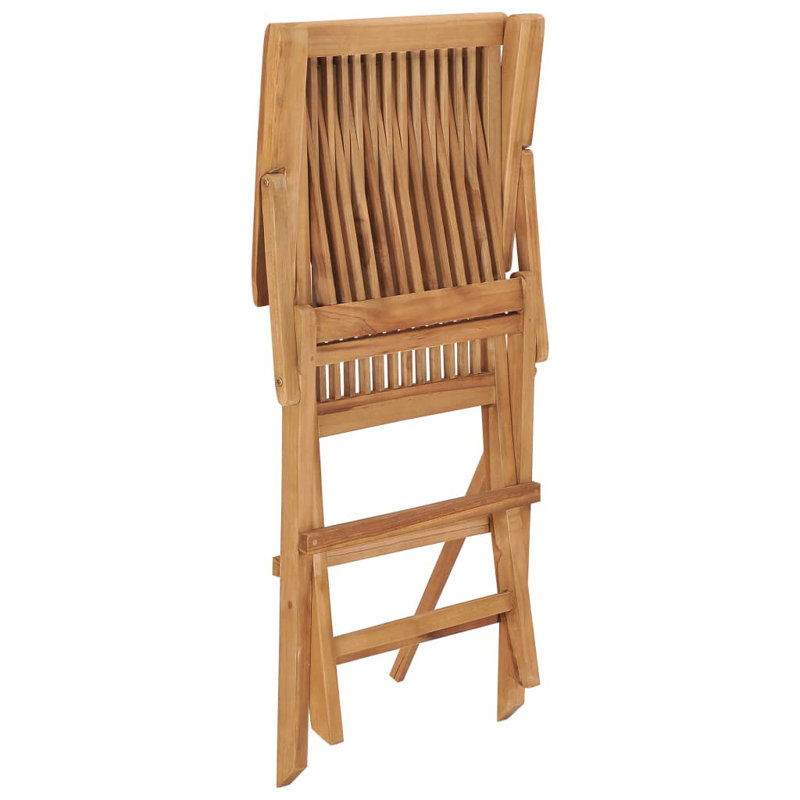 Mobilier de jardin en bois massif avec chaises en bois de teck massif, 3