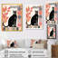 Portrait rétro d'un chat noir gracieux - chat, art mural, salon-106090566-106090570