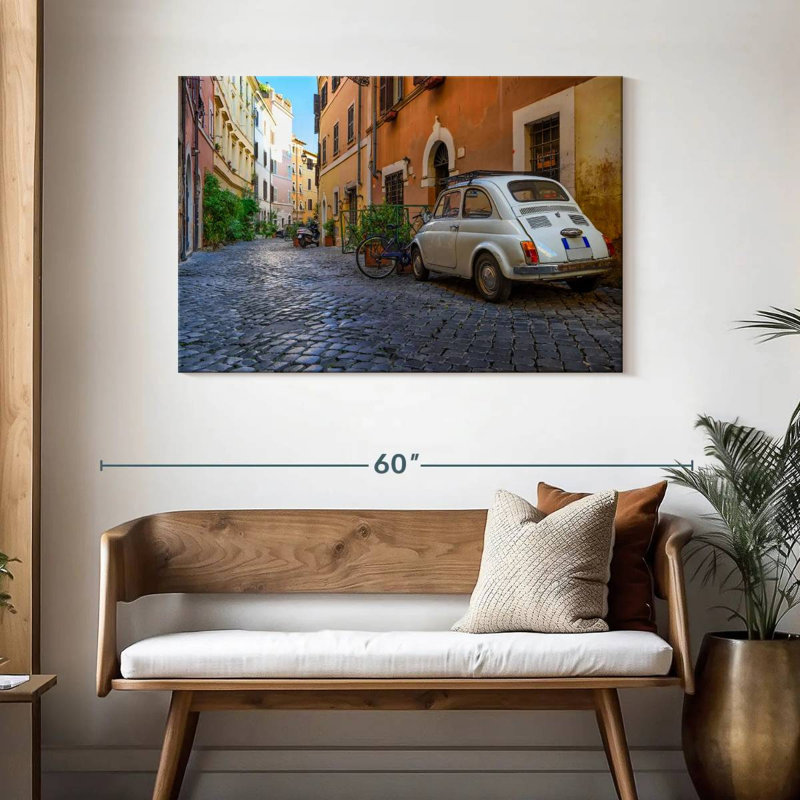 Rue pavée Sireci à Rome, H 30 po x l 45 po