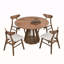 Table de 47,24 pouces, table de salle à manger en bois pour 4 personnes, table de cuisine ronde de conception moderne avec piédestal robuste pour le salon, appartement, restaurant, noyer