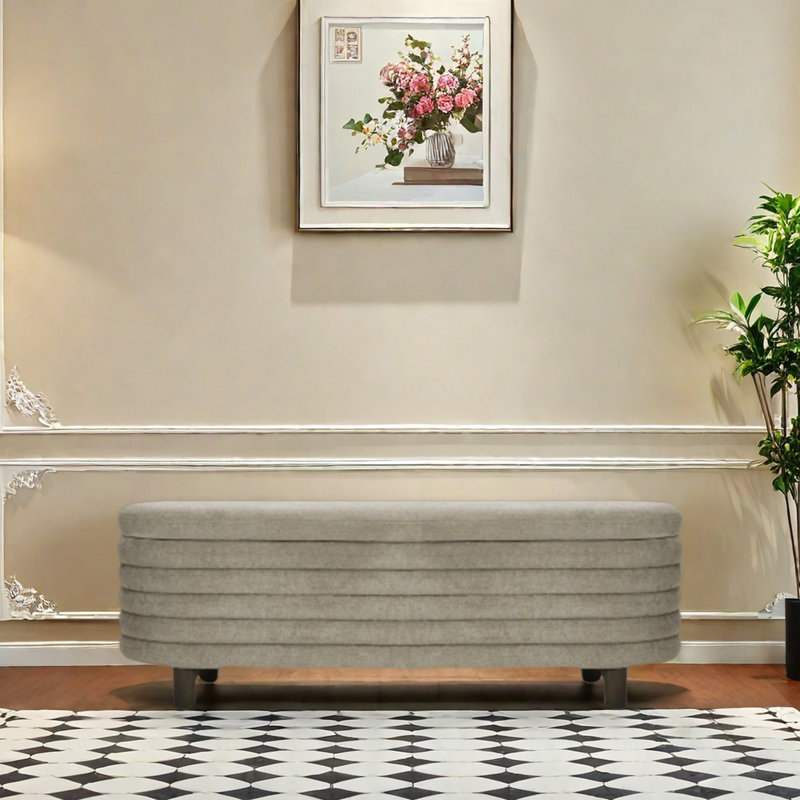 Banc de rangement pour vêtements, H 17,72 po x l 55,12 po x P 17,72 po
