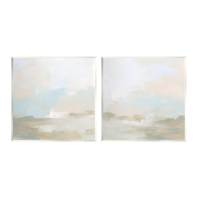 "Pastel Abstract Landscape", ensemble de 2 plaques murales par June Erica Vess