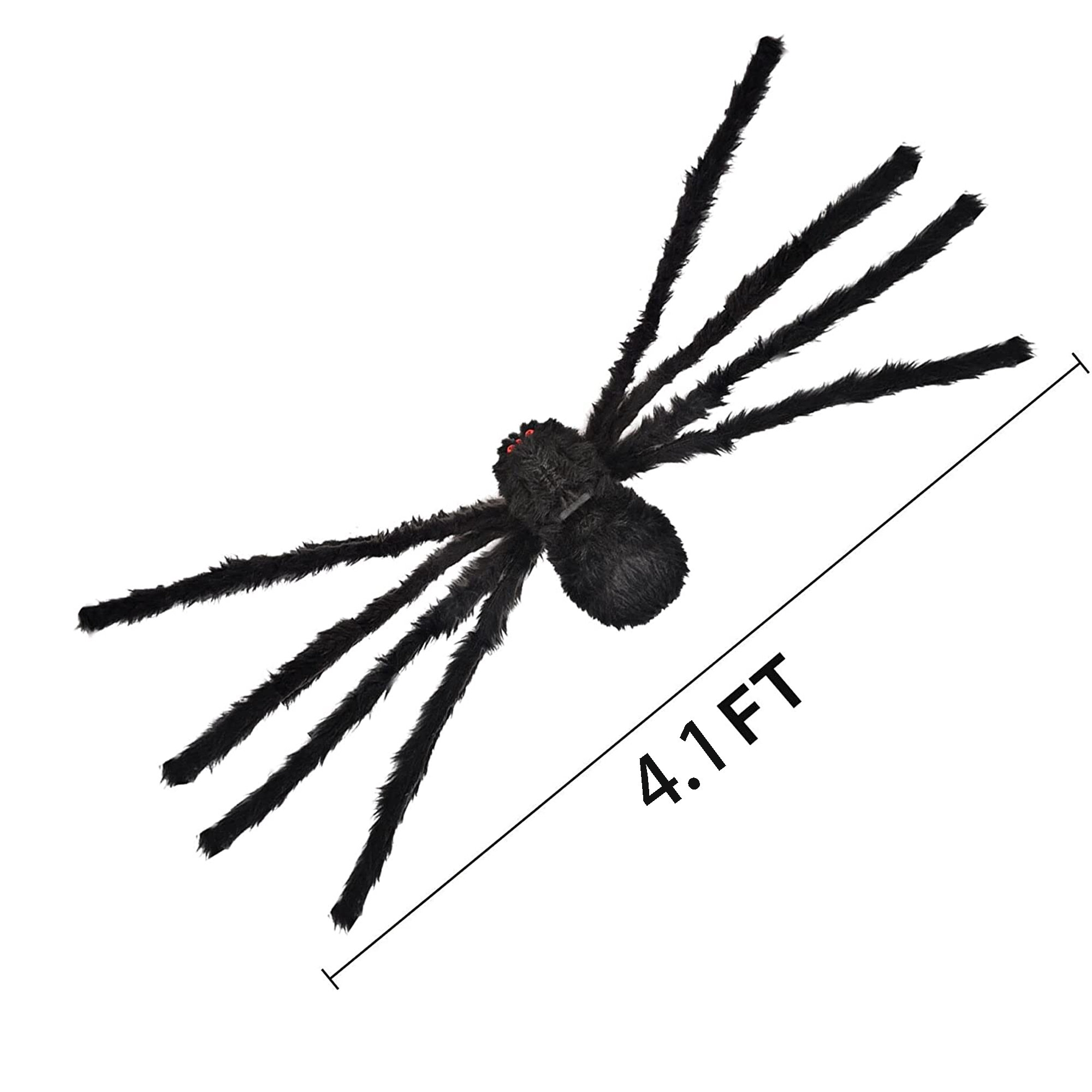 Halloween Gigantic Hairy Scary Fake Spider Decoration, 4.1 Ft.