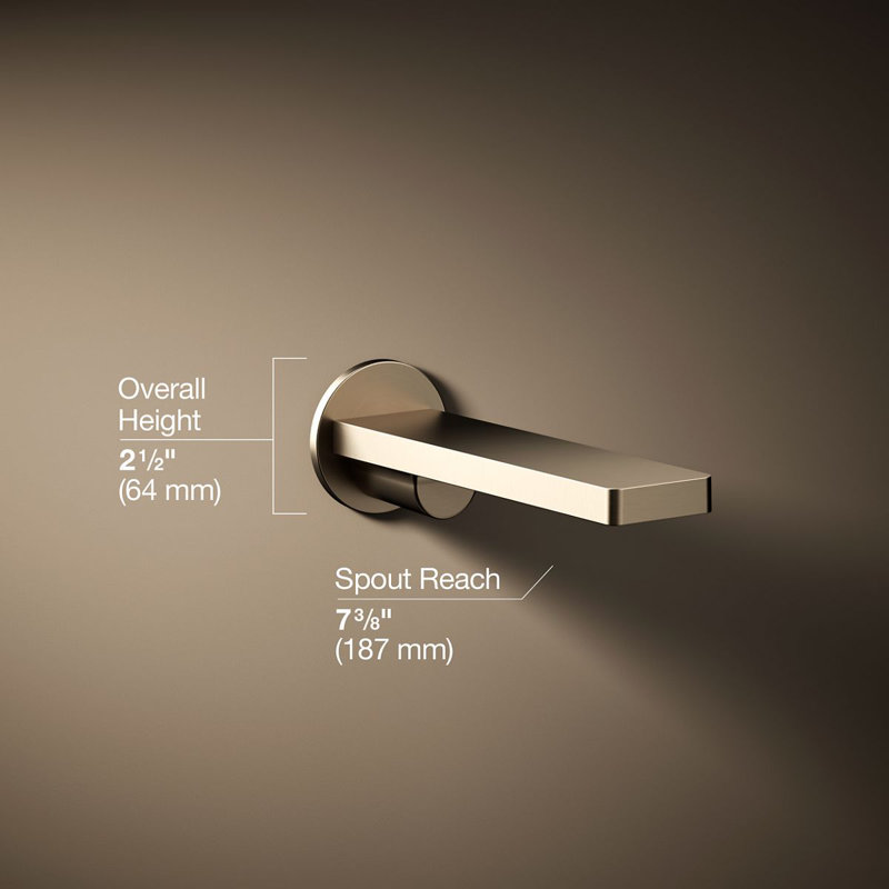 Composed® Wall-Mount Tub Spout, Vibrant Brushed Bronze