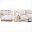 Canapé modulaire, canapé 4 places en L avec repose-pieds mobile, pour salon | Beige | Bois et tissu