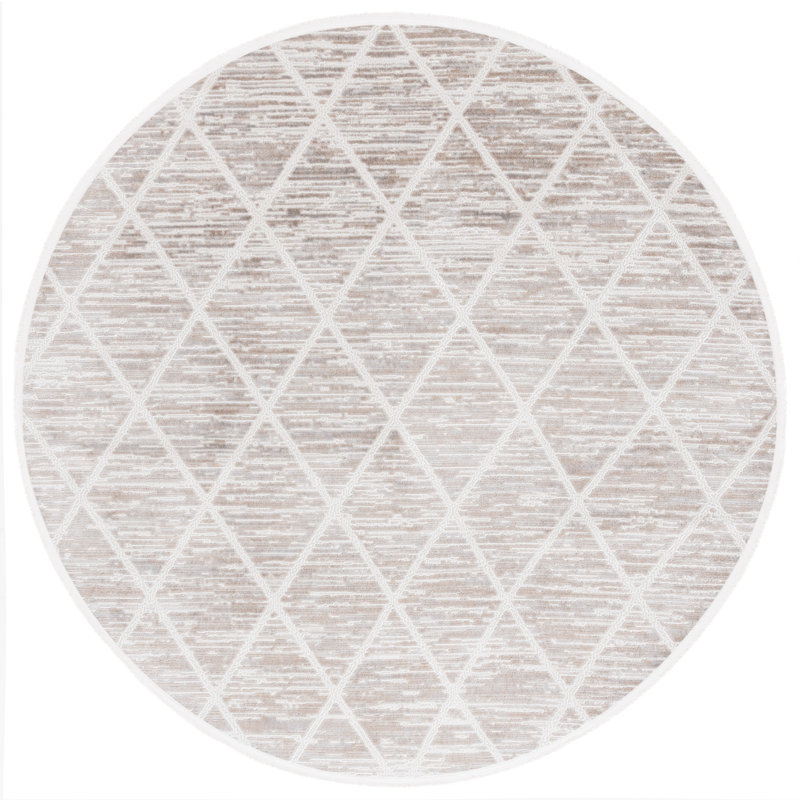 Tapis géométrique Rosalba Performance, Rond 6 pi 7 po