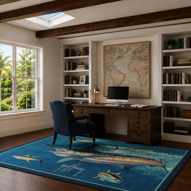  Marlin Tuna Area Rug, Rectangle 7'8" x 10'9"