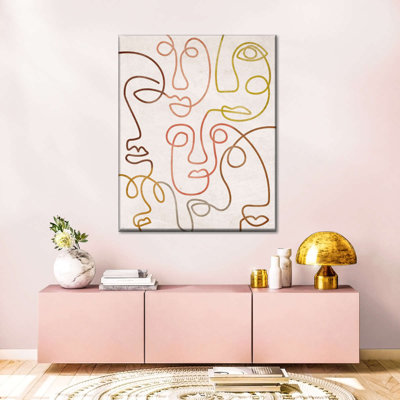 Ombre abstraite, visages de foules sur toile