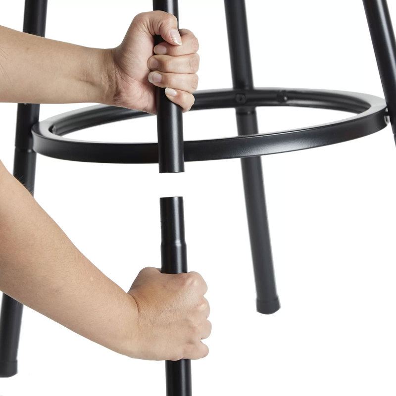 Bumpy Swivel Upholstered Adjustable Height Counter Stool with Metal Frame, 4