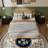 Oak Queen Bed Frame With Rattan Headboard — 62"X82.9", 600 Lbs Capacity, Slatted Base, No Mattress