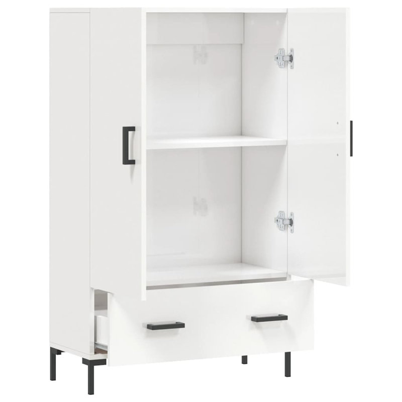 Manesh 1 -Drawer Accent Chest, High Gloss White/Black Incorrect
