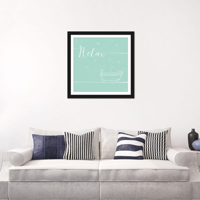 " Underlined Bath In Teal I " by Veronique Charron