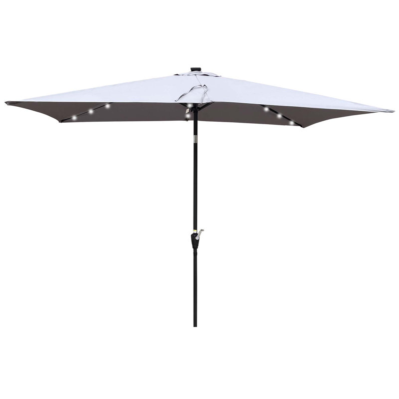 Parasol de patio rectangulaire polyvalent avec éclairage solaire avancé et multiples fonctionnalités pour profiter de l'extérieur