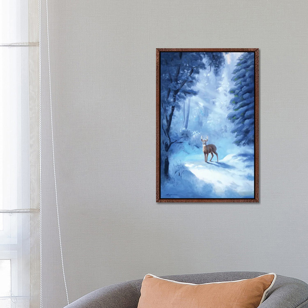 Buck In Snow von D. "Rusty" Rust - Galerie-umwickelte Leinwand Giclée auf Leinwand