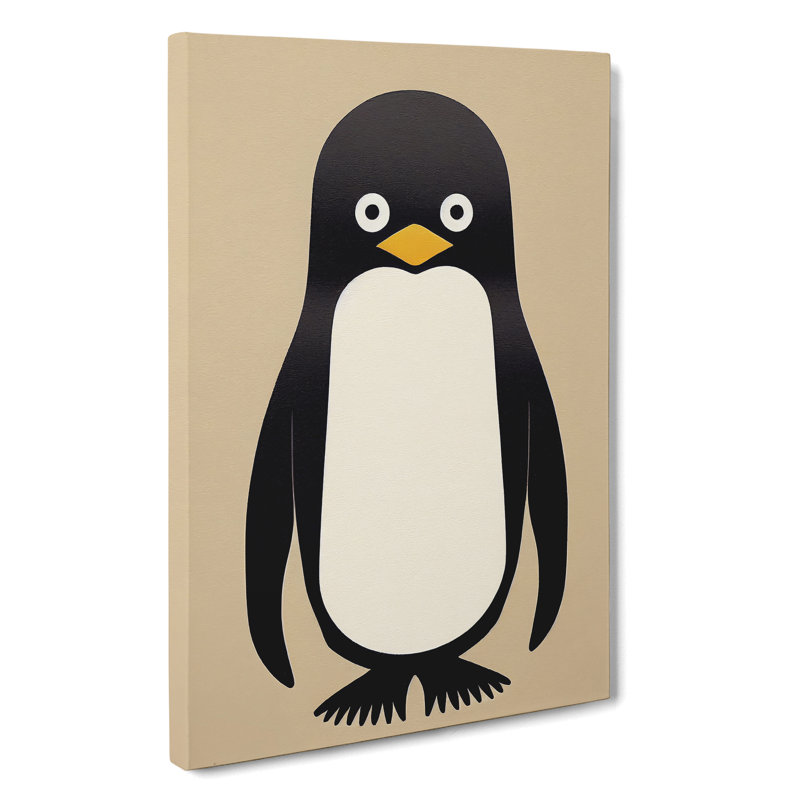 XV1022-4871X Unique Penguin Art No.3 Abstract - Print, No Matte, 60cm H x 40cm W, Wrapped Canvas