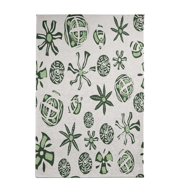 Alcesta Chenille Floral Indoor Rug, Rectangle 4' x 6'
