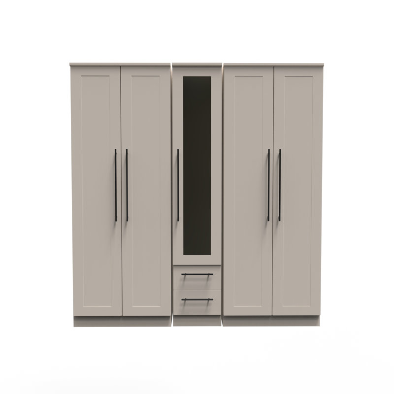 Fully Assembled 2 Door Wardrobe, 197cm H x 74cm W x 53cm D, Kashmir