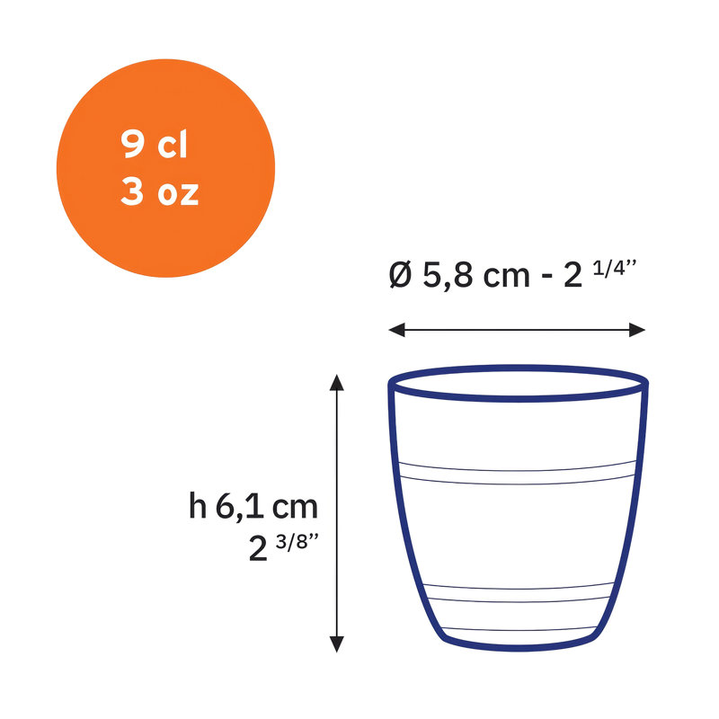 Ensemble de 6 verres gigogne Gigogne, 3,13 oz