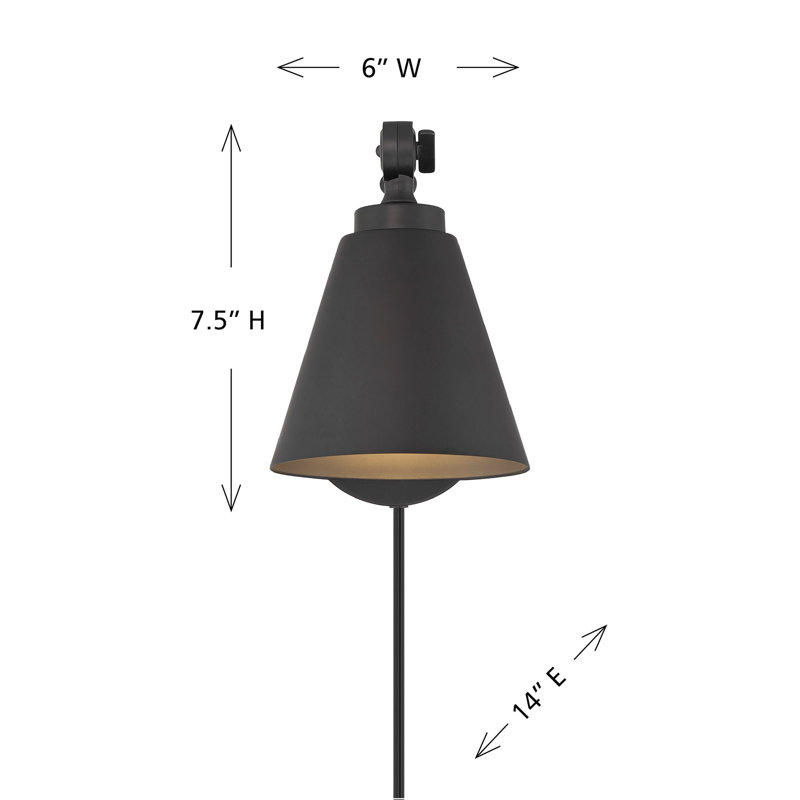 Applique murale 1 lumière Meridian en noir mat (ensemble de 2), Noir