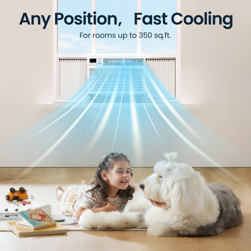 8000 Btu Window Air Conditioner,AC Window Unit Up to 350 Sq.Ft,24H Timer,Remote Control,Easy Install,Air Conditioner for Bedroom,Living Room,Office