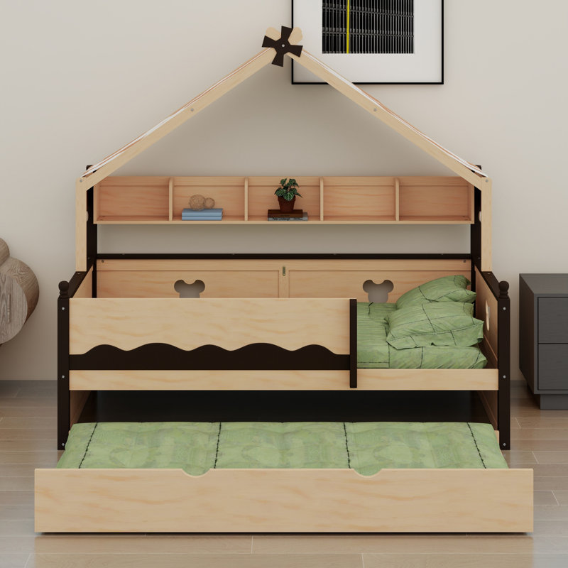 Daybed, Lit simple, Naturel + espresso