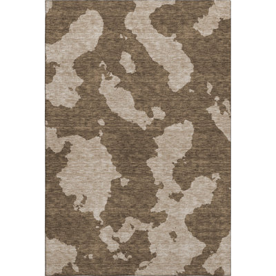Premium Machine Washable Prisco Brown Rug