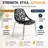 Stackable Dining Side Chairs with Floral Cutout Back and Stainless Steel Legs – Modern Kitchen, Restaurant, or Banquet Seating-544002243