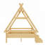Lit plateforme House avec escalier, structure de lit simple en bois massif, profil bas et design amusant enfantin-980007930-980007933