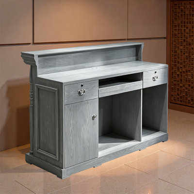 Bureau de réception de style rétro - Comptoir de bienvenue commercial pour magasin de détail, vestibule et espaces commerciaux